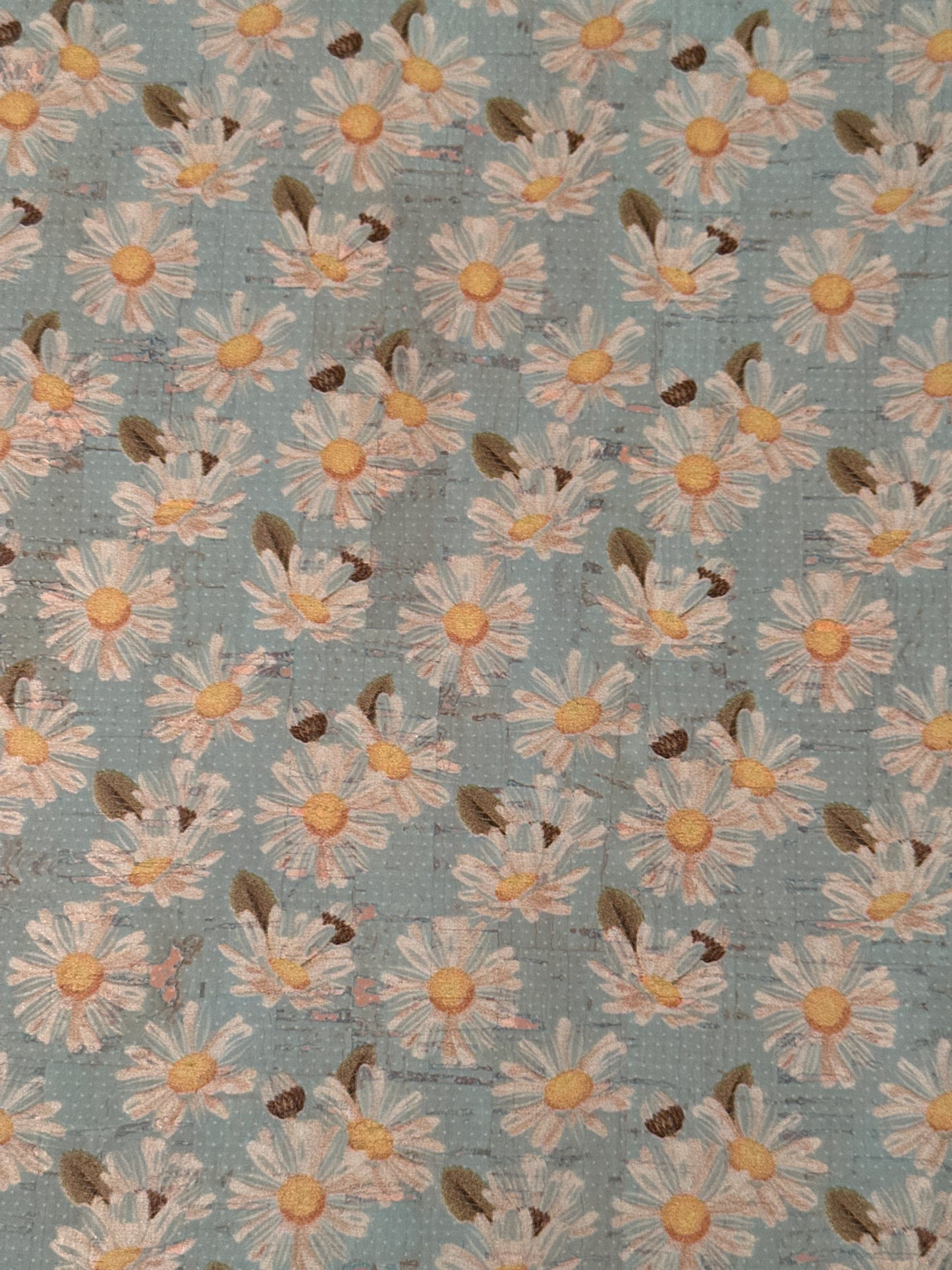 Daisy Dot Blue Cork Fabric