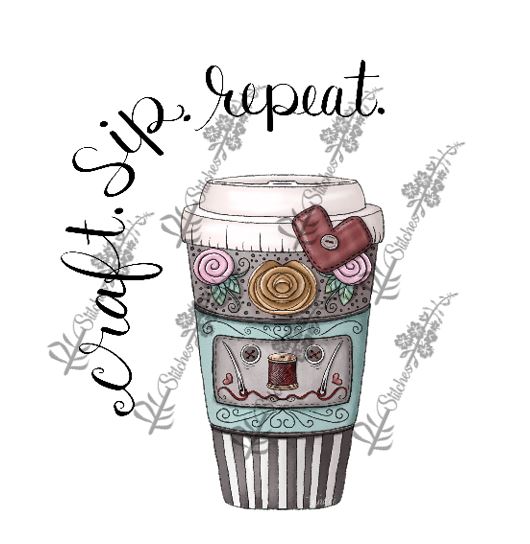 Craft Sip Repeat Sticker