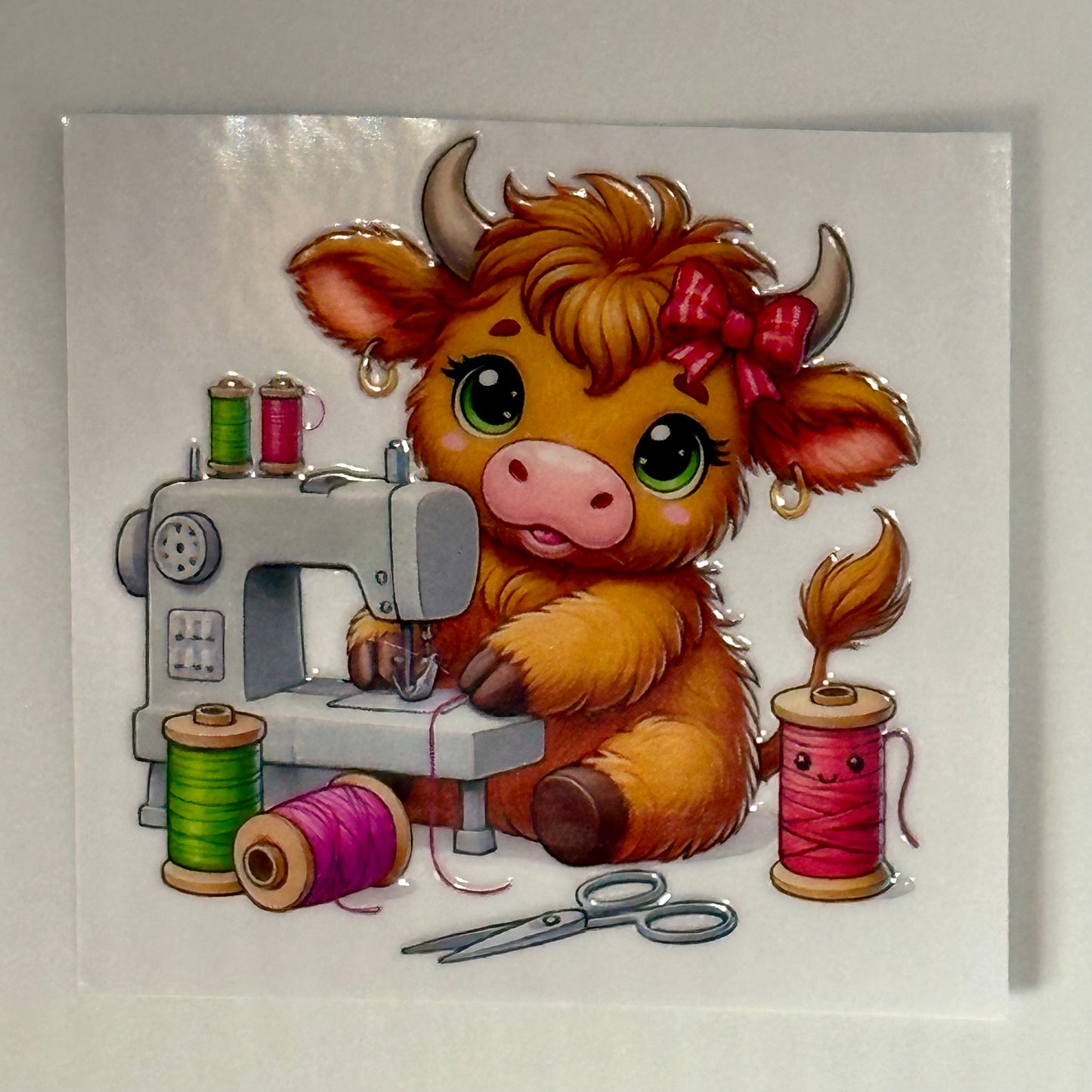 Sewing Cow Sticker