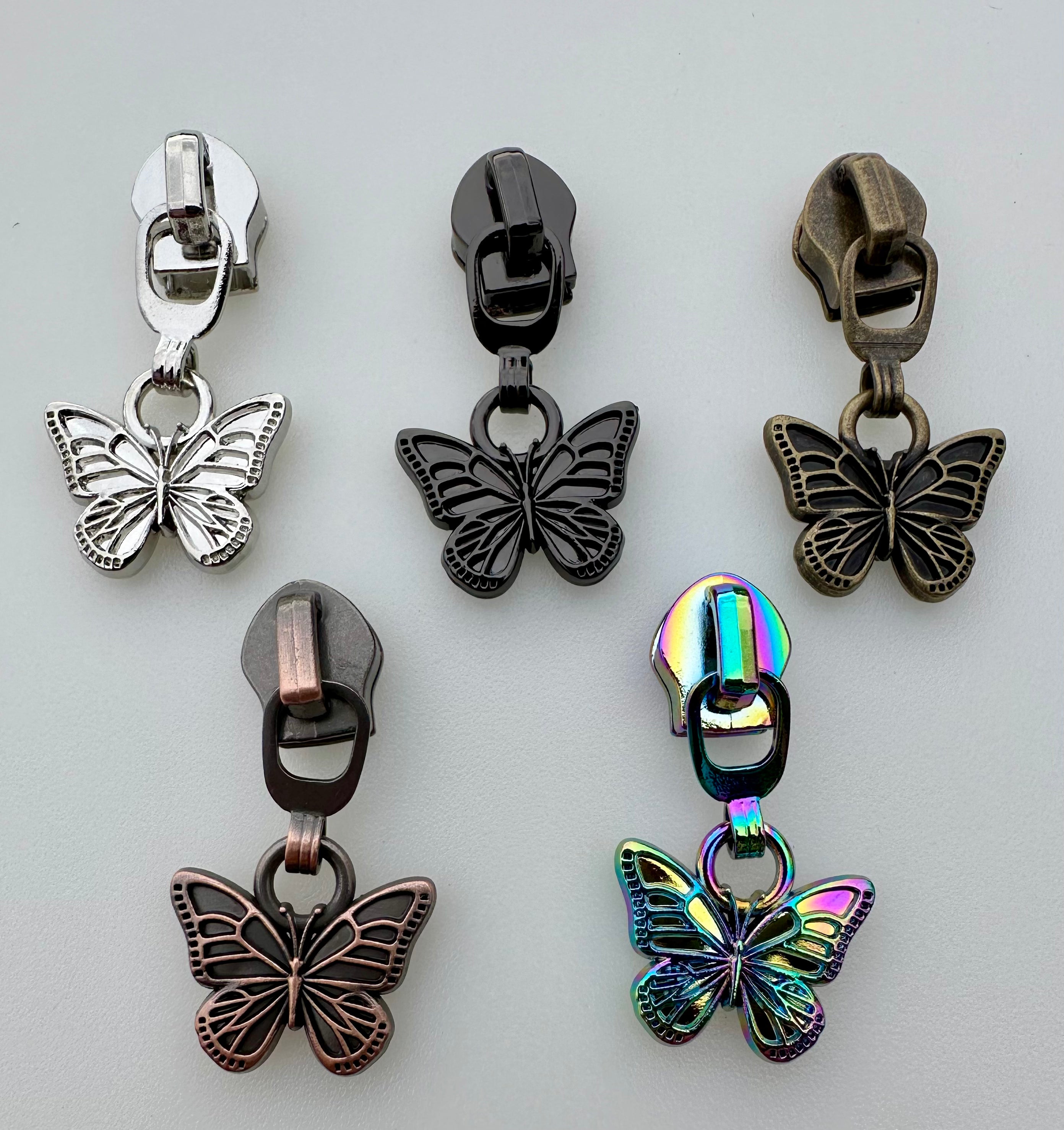 5 Butterfly Nylon Zipper Pulls – Fireweed Stitches
