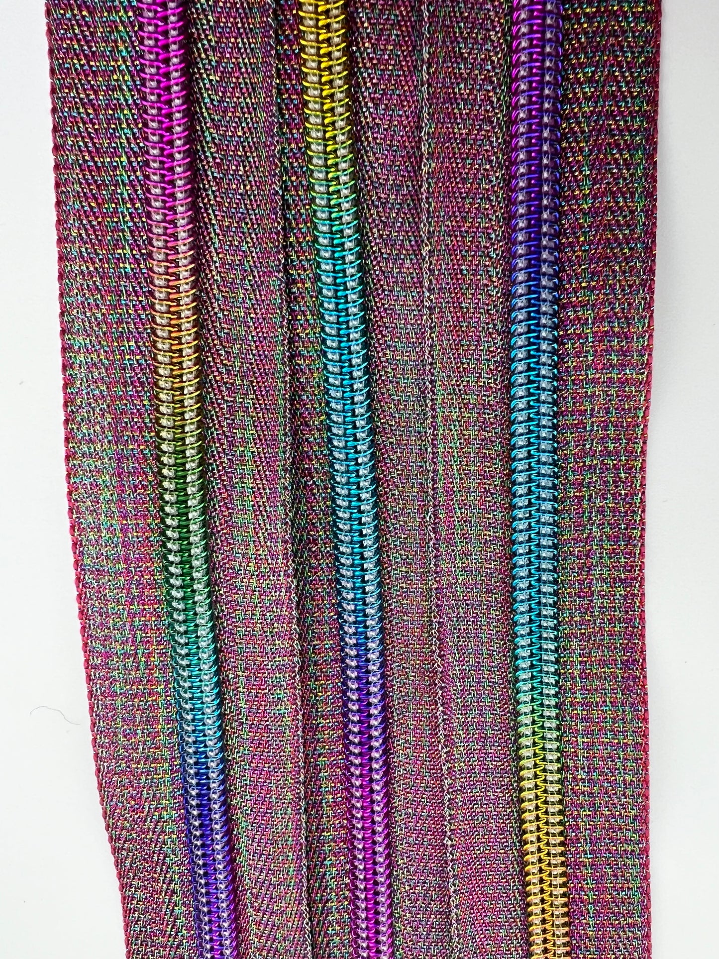 #5 Metallic Shimmer Rainbow Nylon Zipper Tape