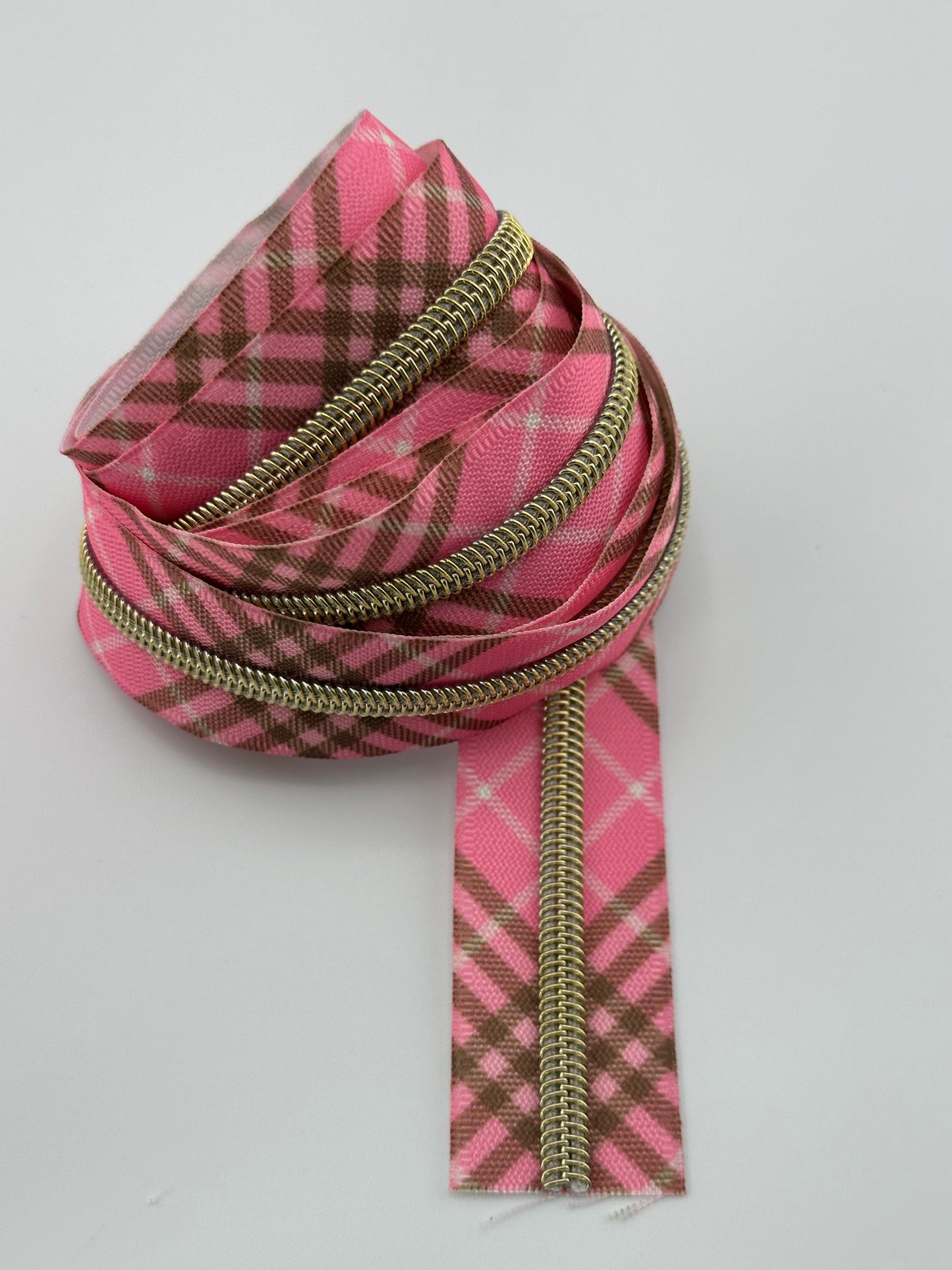 #5 Pink Plaid Zipper Tape