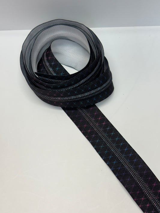#5 Rainbow Diamonds Nylon Zipper Tape