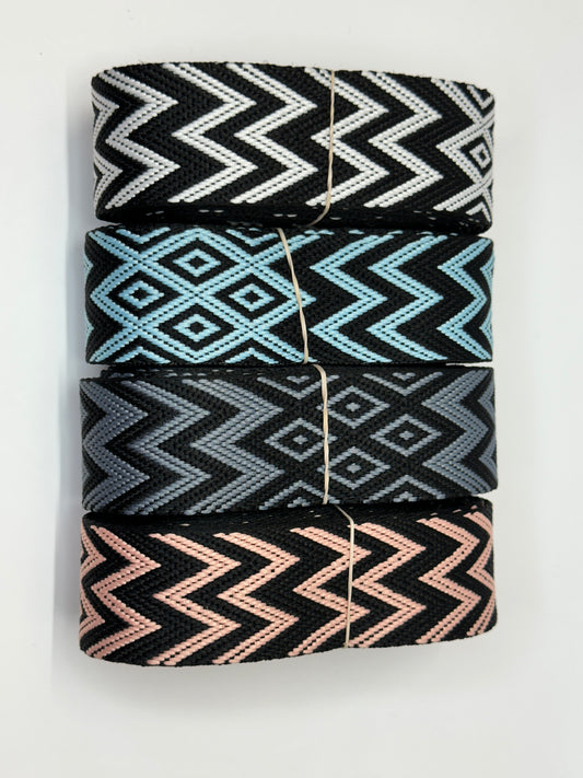 1 1/2" Diamond Chevron Woven Webbing (3)
