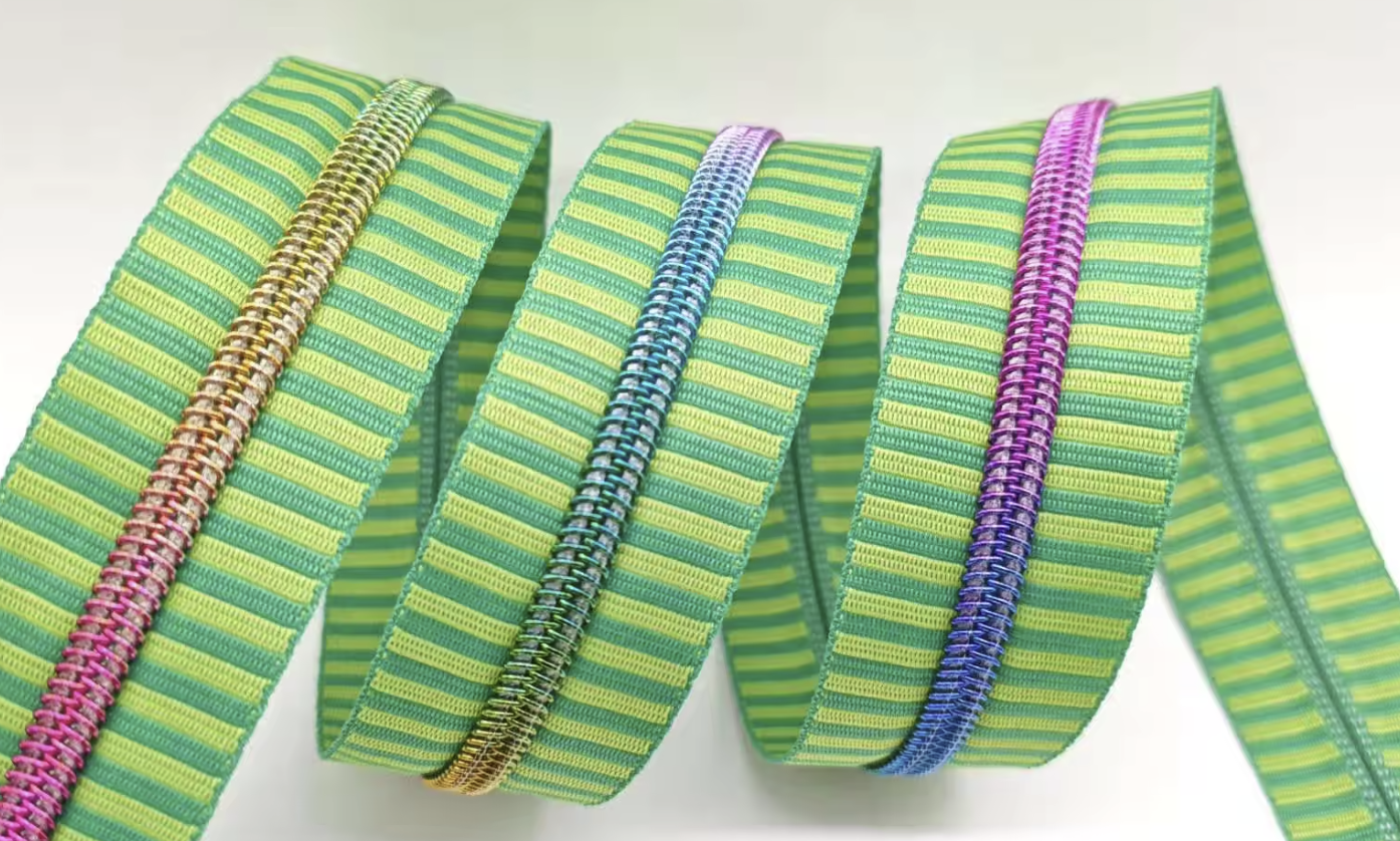 #5 Lemon Lime Stripe Zipper Tape