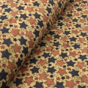 Patriotic Star Cork Fabric