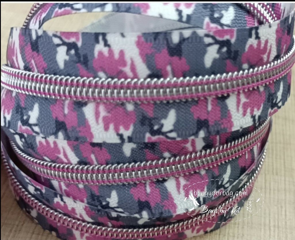 #5 Camo Pink Nylon Zipper Tape