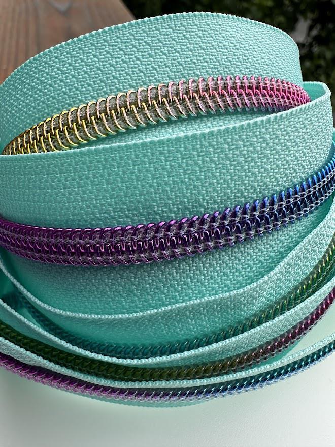 #5  Minty Rainbow Nylon Zipper Tape