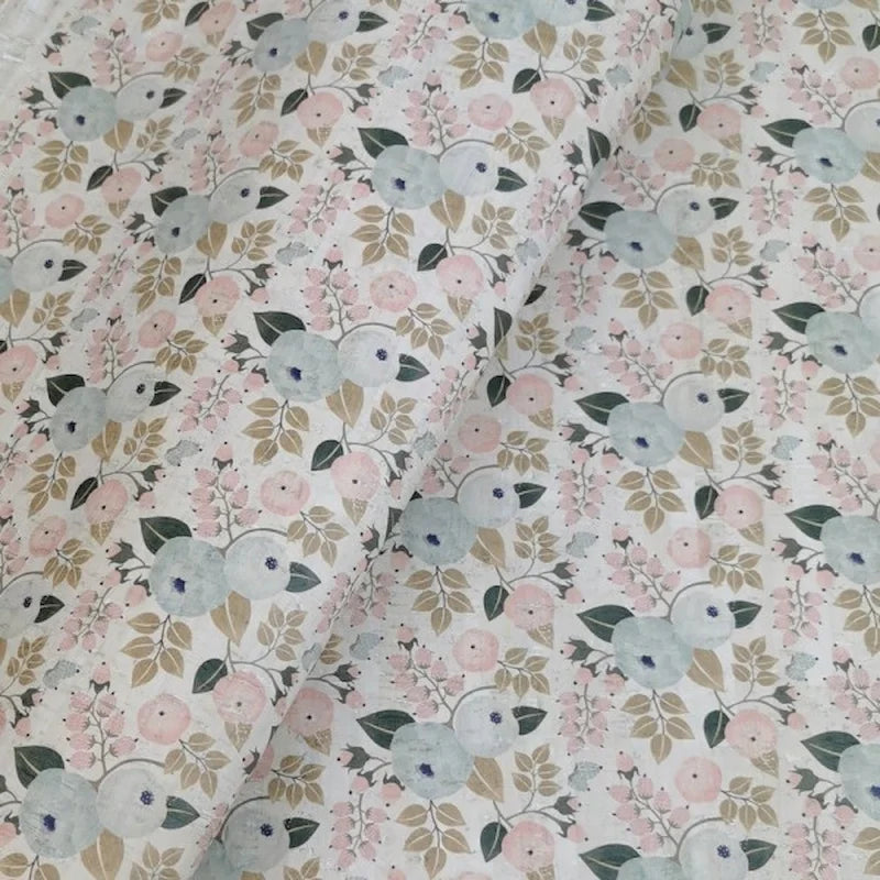 Bird Floral Cork Fabric