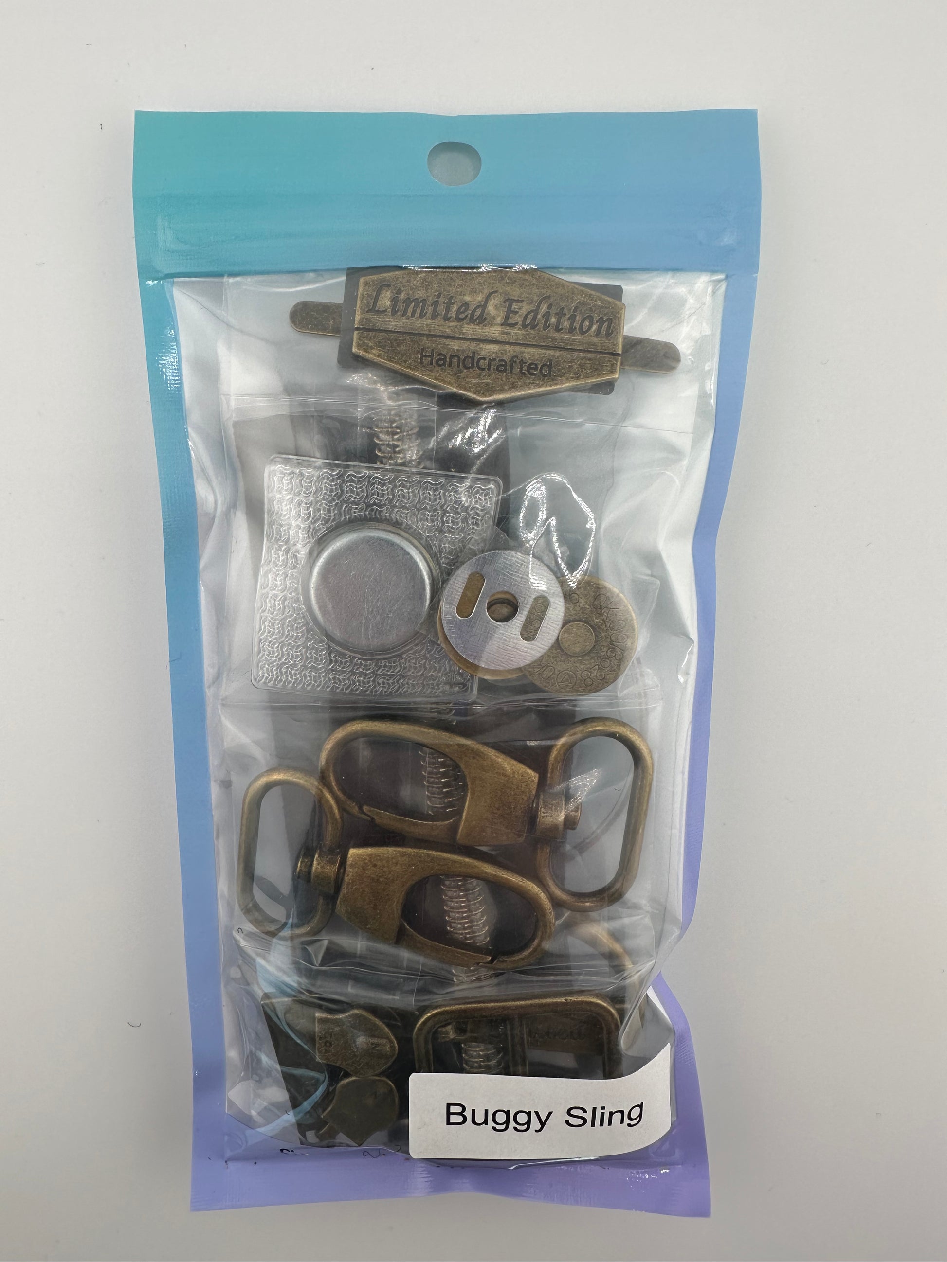 Buggy Sling hardware kit for Fireweed Stitches Buggy Sling pattern. 