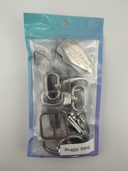 Buggy Sling hardware kit for Fireweed Stitches Buggy Sling pattern. 