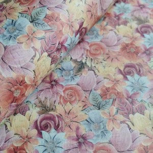 Floral Mural Pastel Cork Fabric