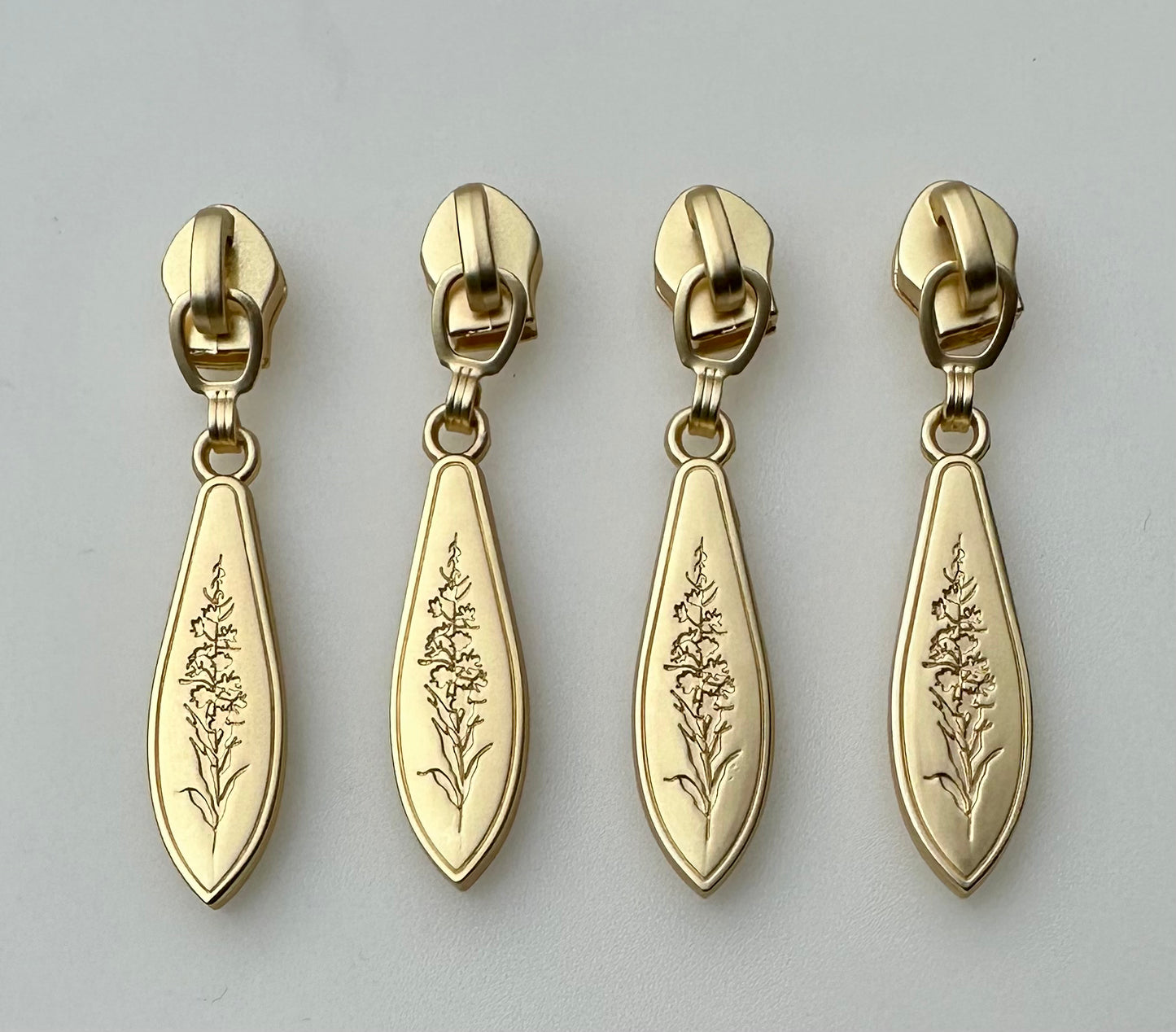 #5 Teardrop Fireweed Zipper Pulls Nylon