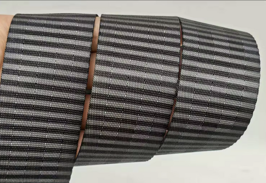 1 1/2" Gray Black Stripe Nylon Webbing