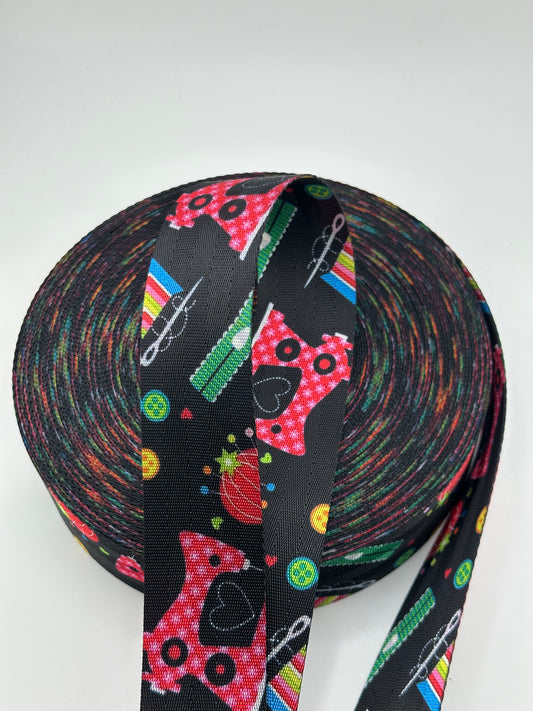 1 1/2" Sewing Theme Nylon Webbing