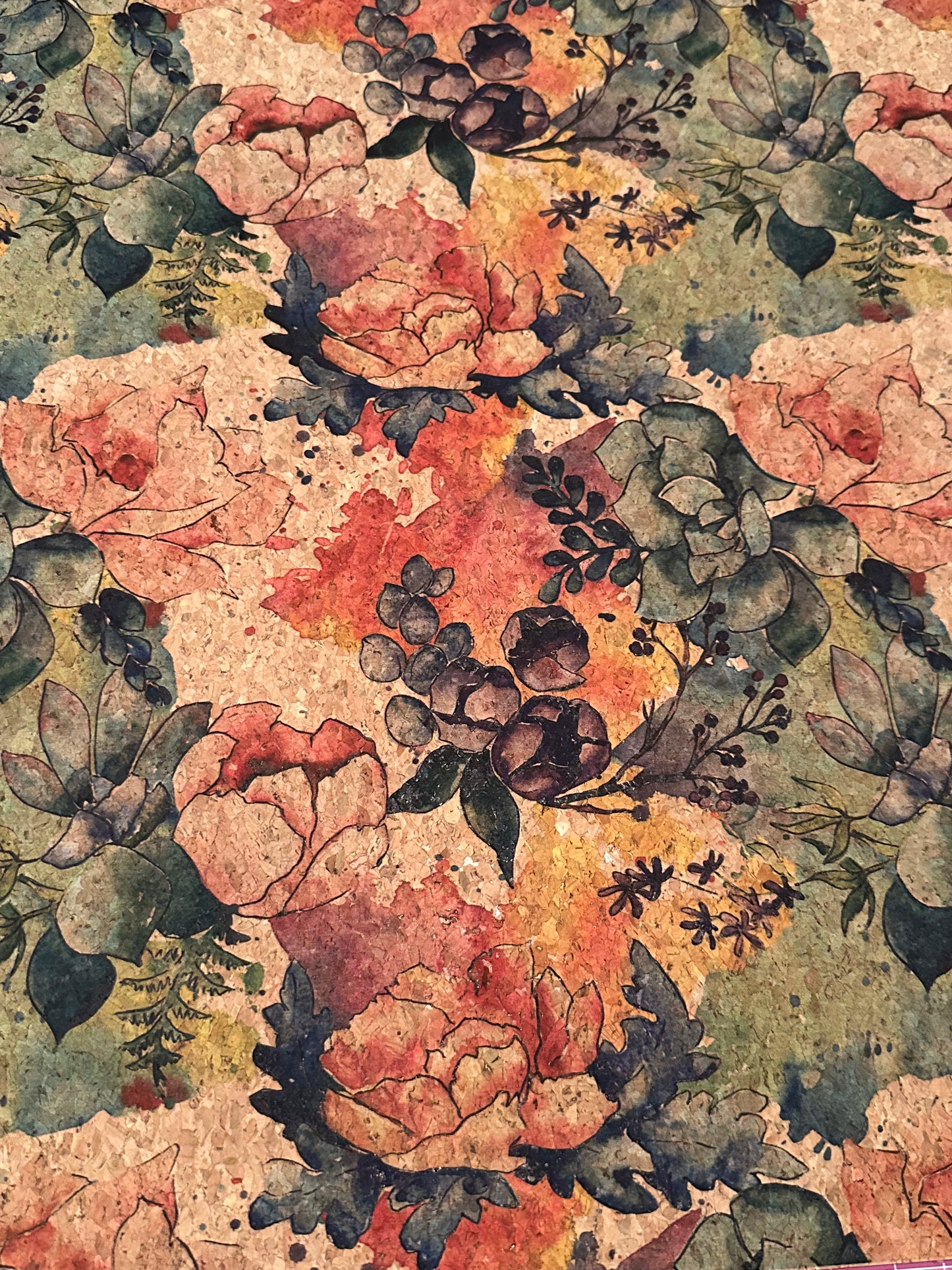 Garden Watercolor Cork Fabric