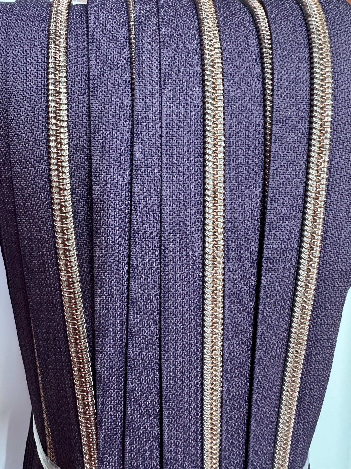 #5 Dark Plum Nylon Zipper Tape