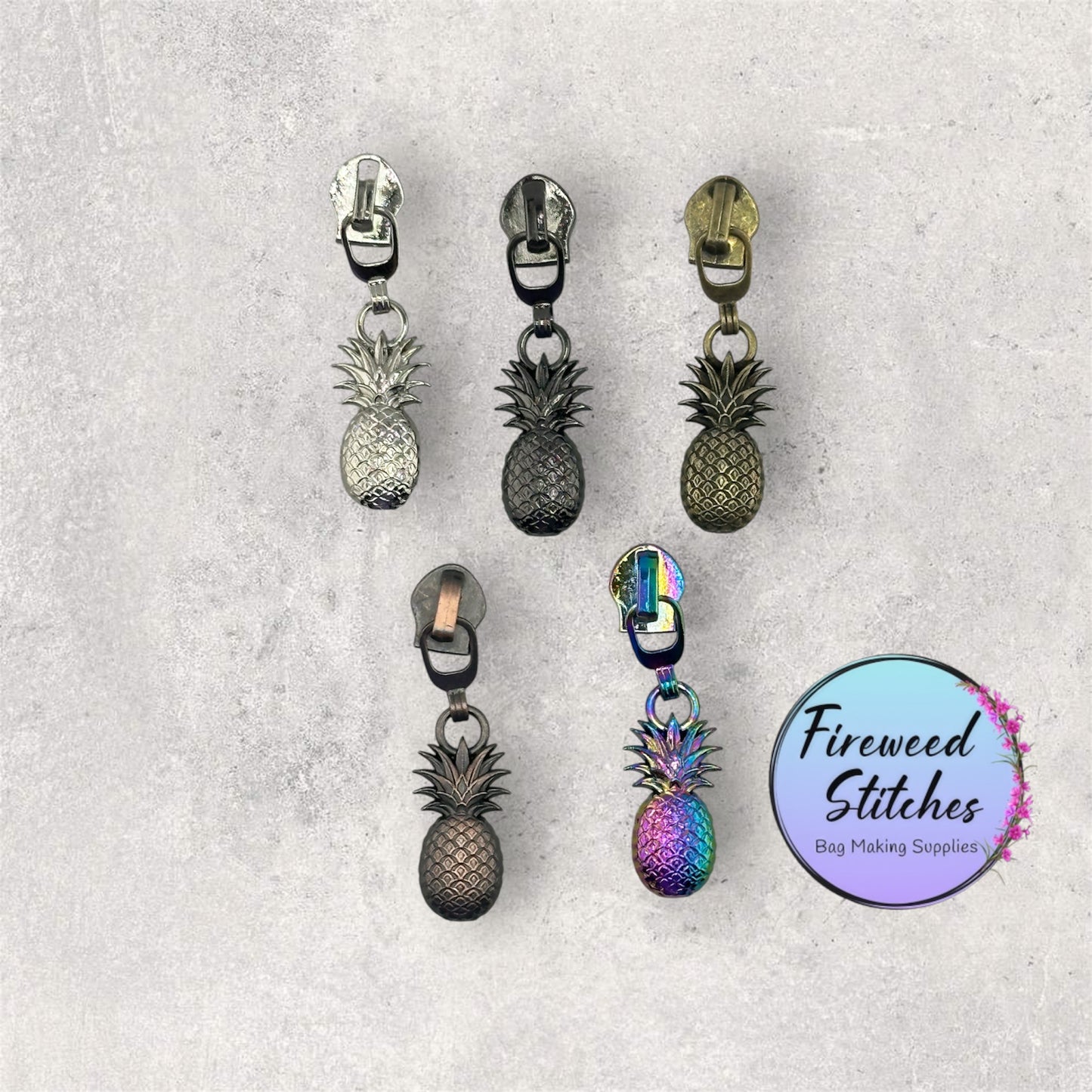 #5 Pineapple Nylon Zipper Pull