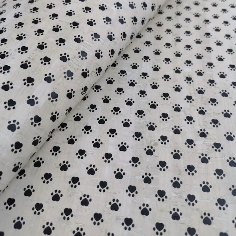 Paw Print Cork Fabric