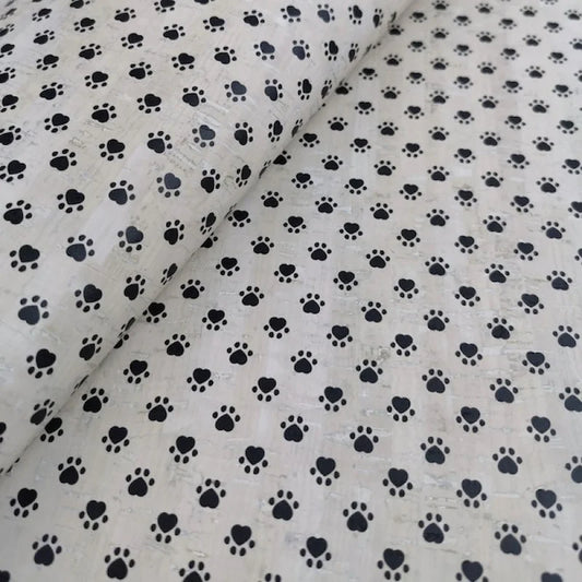 Paw Print Cork Fabric