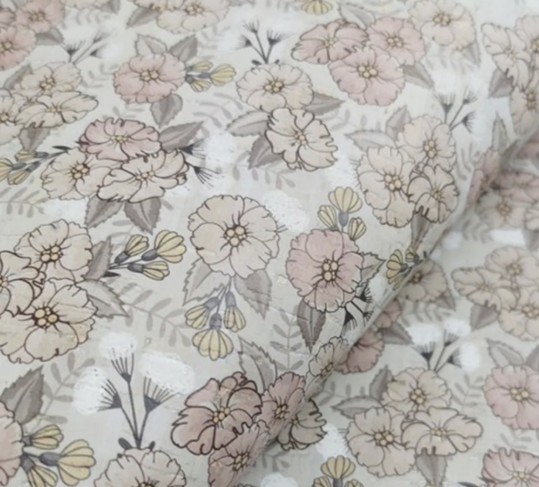 Purple Pansy Cork Fabric