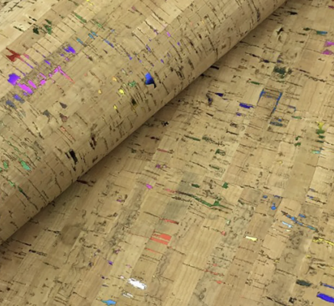Natural Rainbow Fleck Cork Fabric