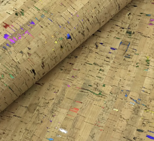Natural Rainbow Fleck Cork Fabric