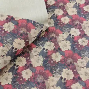 Red/Grey Poppy Cork Fabric