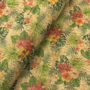 Tropical Floral Cork Fabric