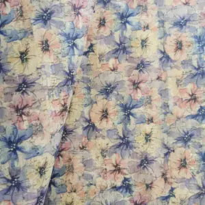 Watercolor Pansy Cork Fabric