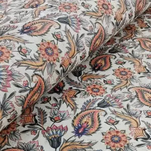 White Tropics Cork Fabric