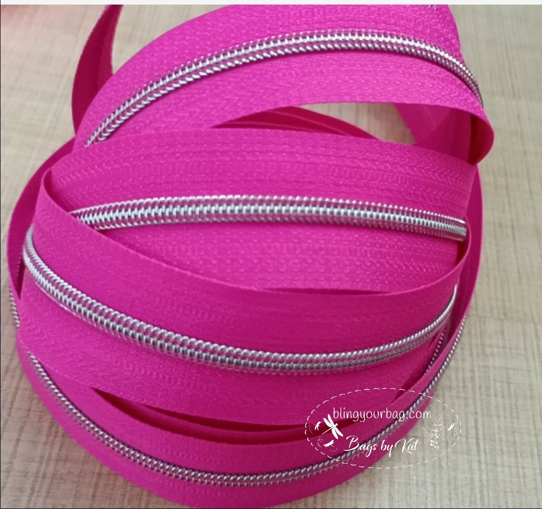 #3 Bright Pink Nylon Zipper Tape