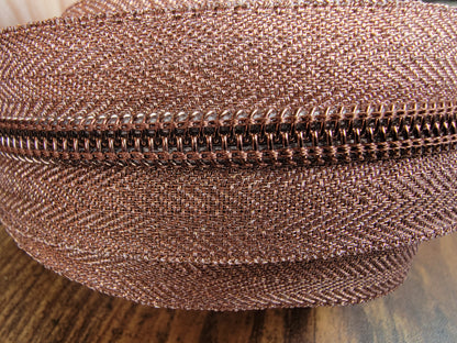 Metallic Copper #3 Nylon Zipper Tape