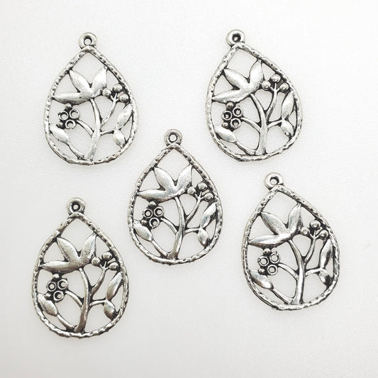 Flower Drop Charms (5)