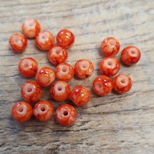 Orange Speckle Glass Beads