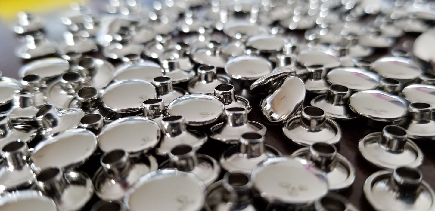 9mm x 8mm Brass Double Capped Rivets – Fireweed Stitches