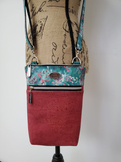 Crossbody Dark Pink and Foliage