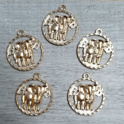 Round Elephant Charms (5)