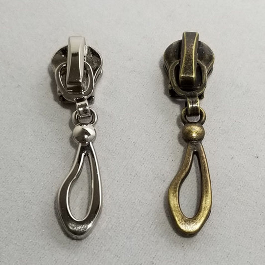 Abstract Metal Zipper Pull