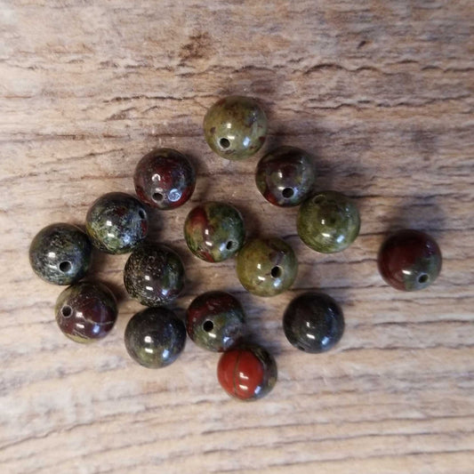 River Rock Green Glass Beads