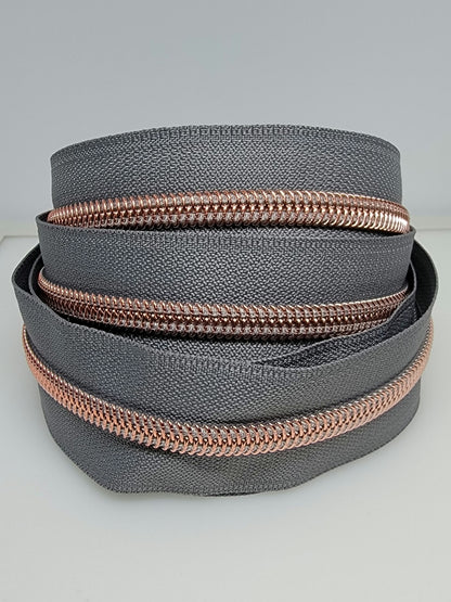 #5 Gray Nylon Zipper Tape