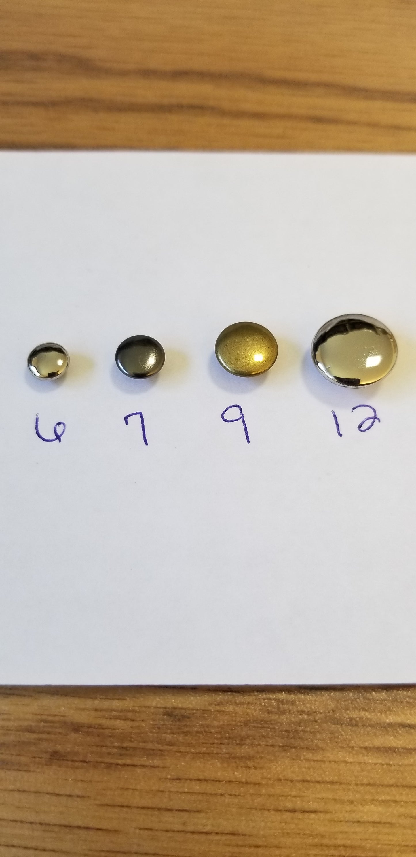 12mm Brass Double Capped Rivets