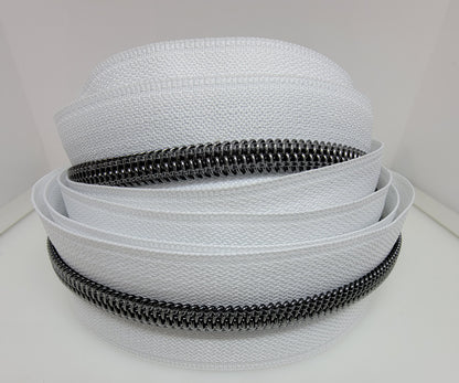 White #5 Nylon Zipper Tape