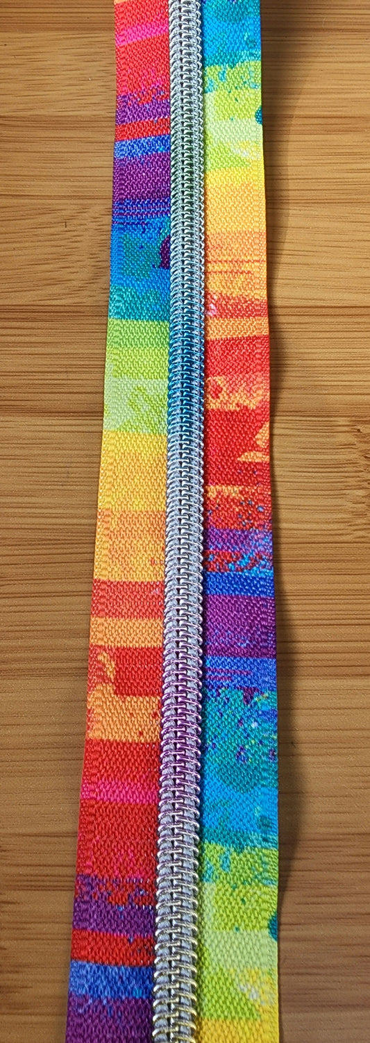 #5 Abstract Primary Stripe Nylon Zipper Tape