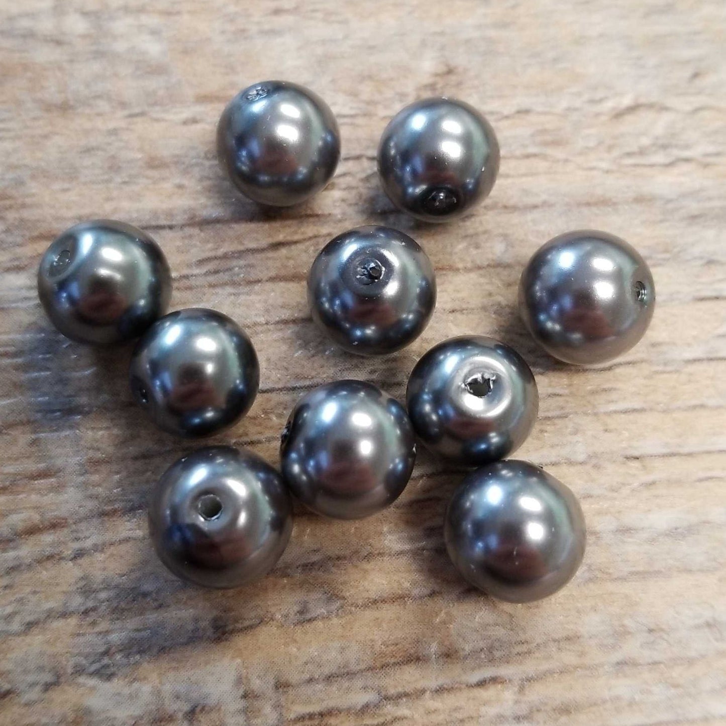 Dark Grey Glass Beads