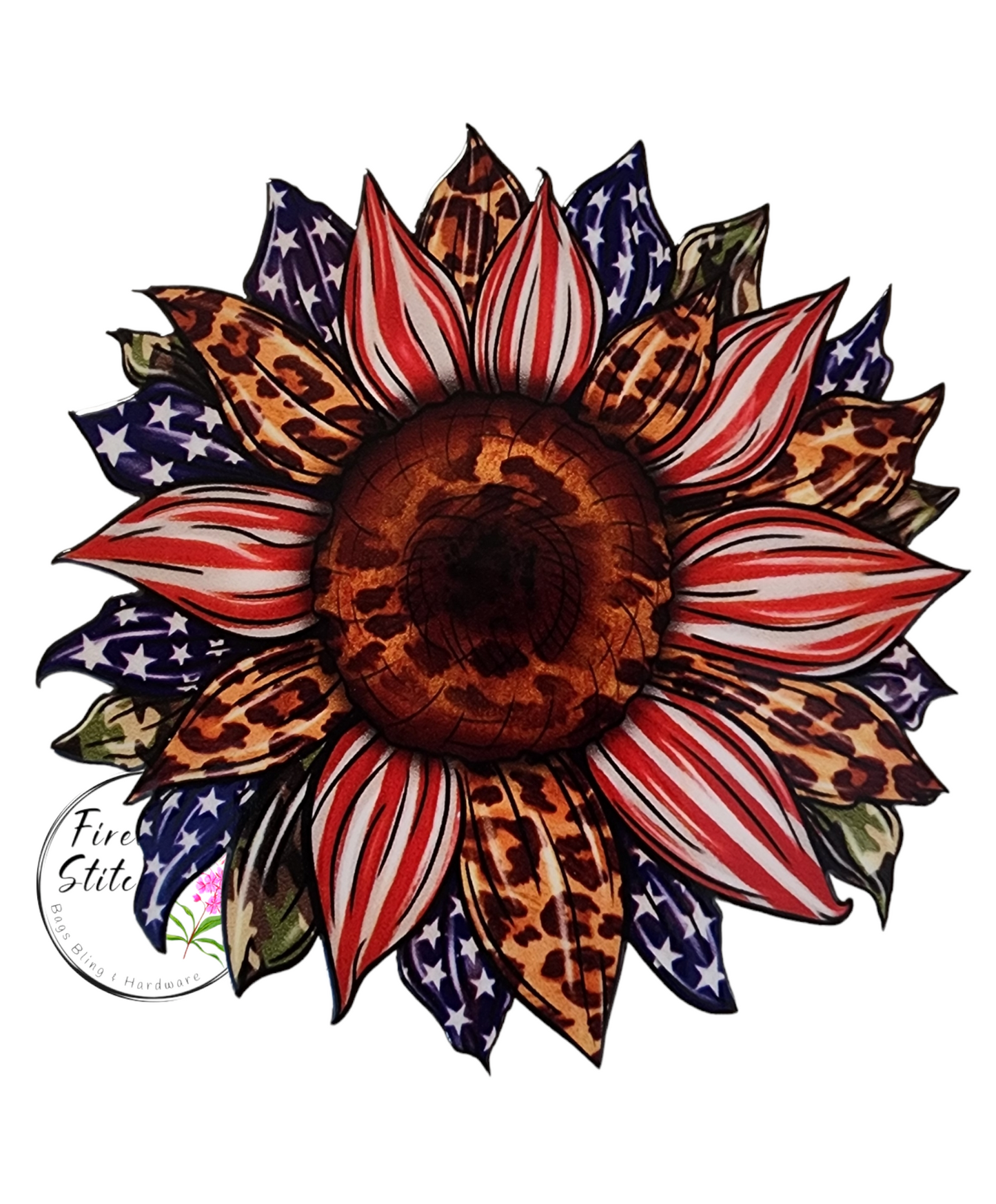 Patriotic Sunflower Sticker